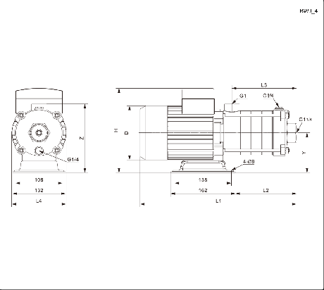 Горизонтальный многоступенчатый насос IMP Pumps BWJ4-6R 1,1kW 120°C 1x230V