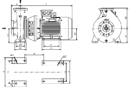 Моноблочный насос Wellmix NBW H 65-50-320-55/2-380-G-BQQE