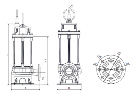 Канализационный насос Wellmix 250WQ2-600-60-160/4_380V